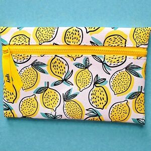 Ipsy Lemon Print Zipper Pouch / Makeup Bag